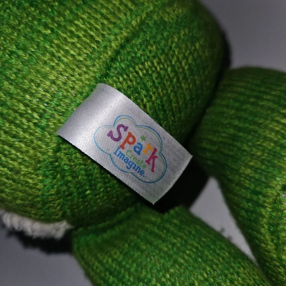 Spark Create Imagine Green Dinosaur Plush Knit Lovey 10